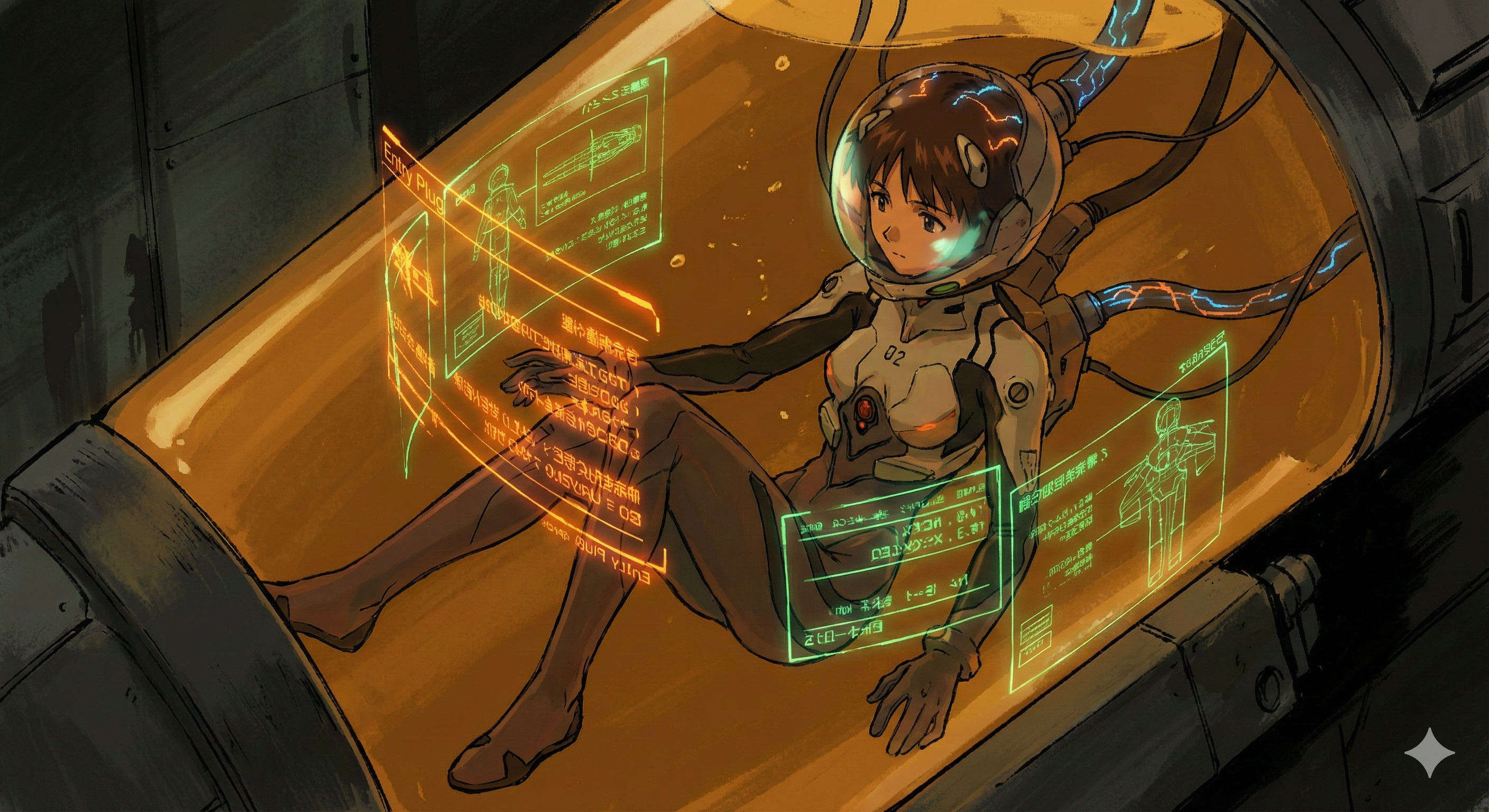 Terminal concepto - Shinji en el Entry Plug de EVA conectándose al sistema