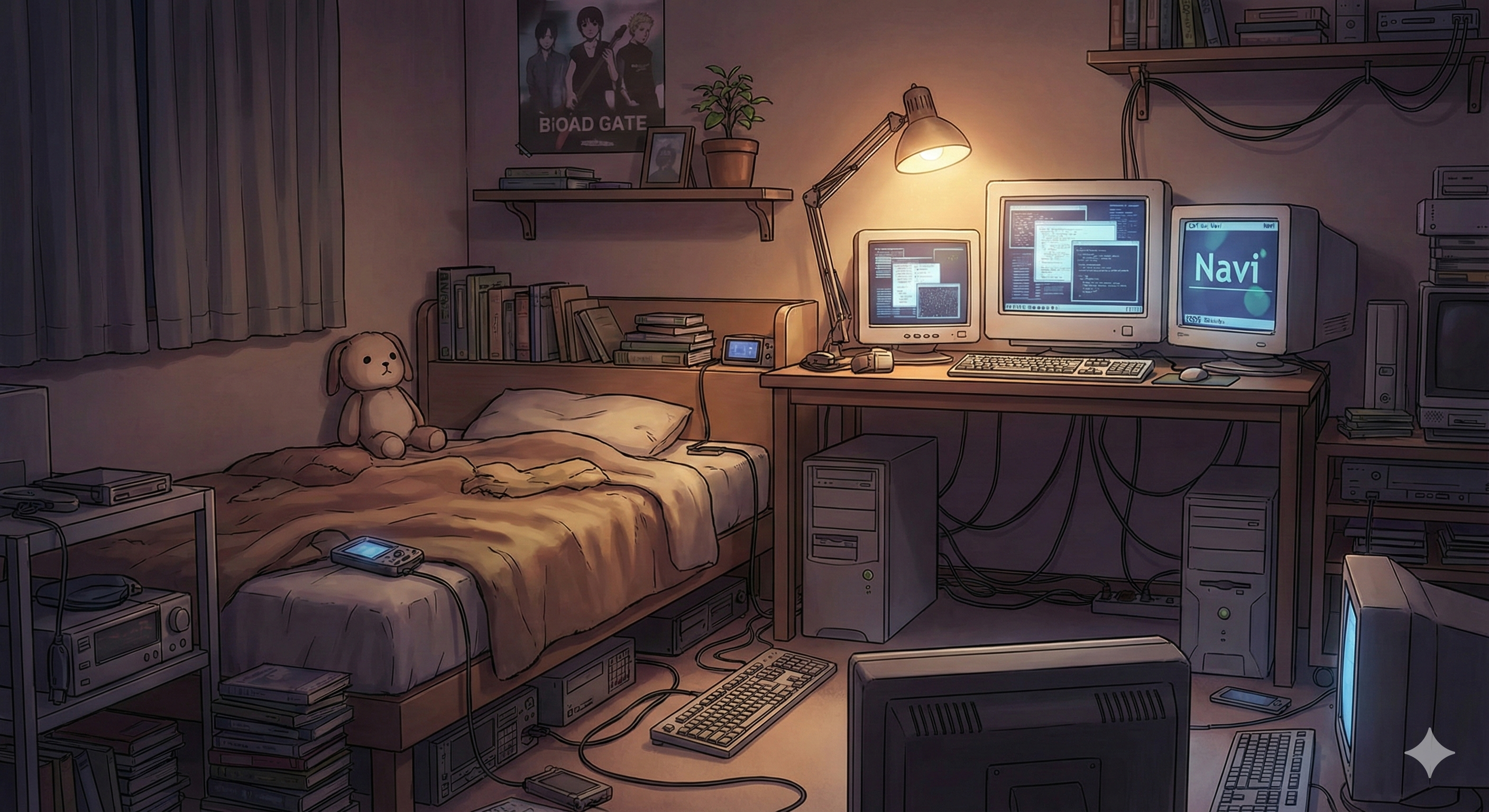 Home directory - La acogedora habitación de Lain llena de computadoras