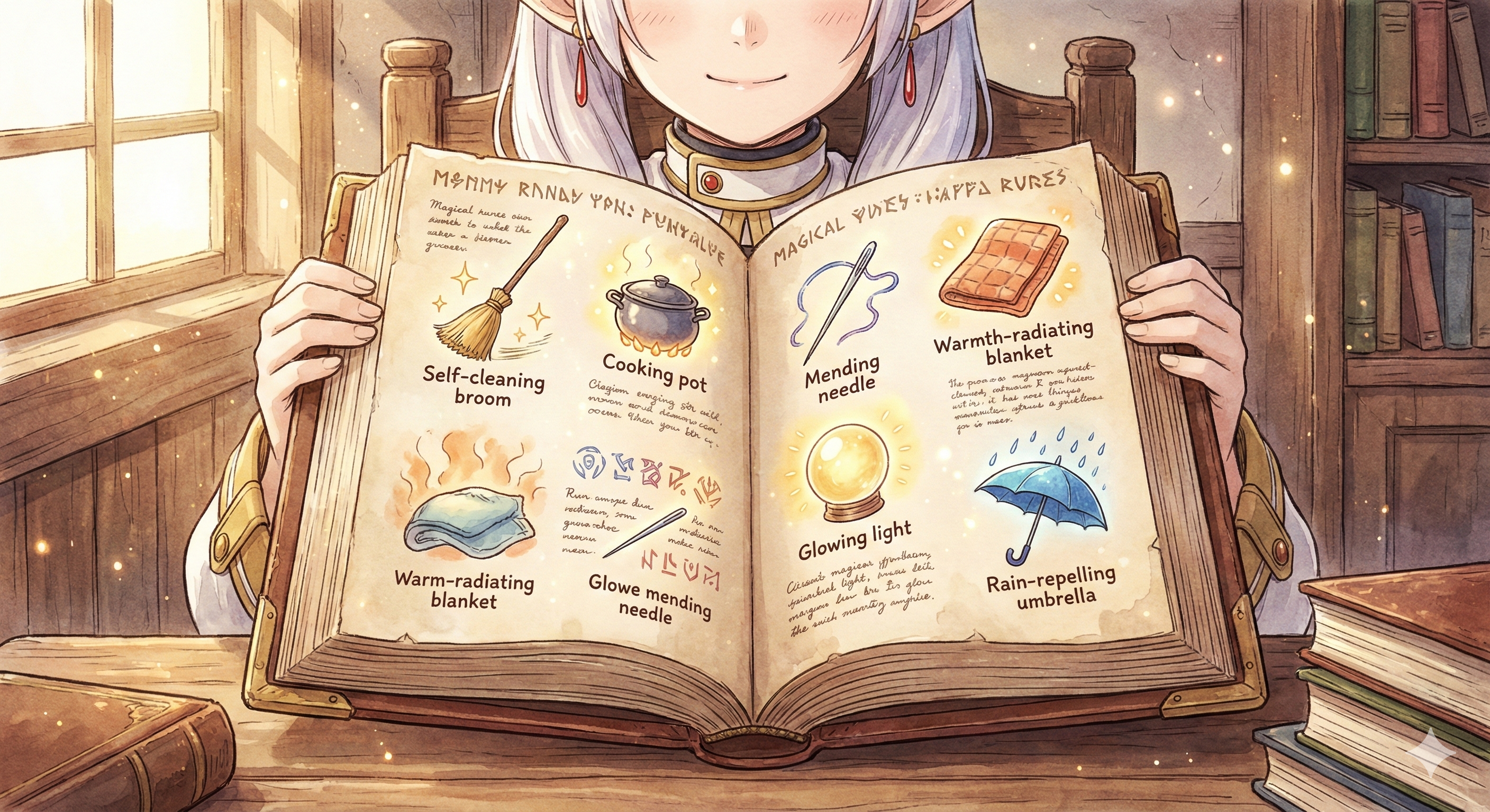 Comandos útiles - Frieren con su colección de hechizos prácticos