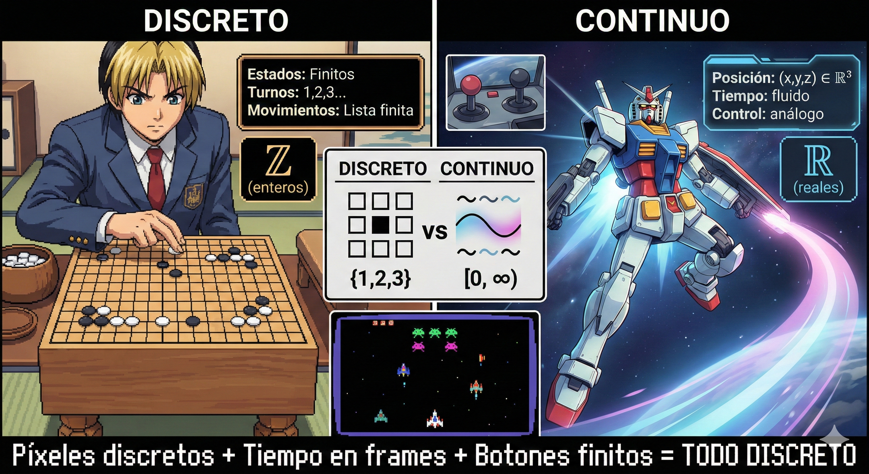 Discreto vs Continuo - Visualización de Espacios