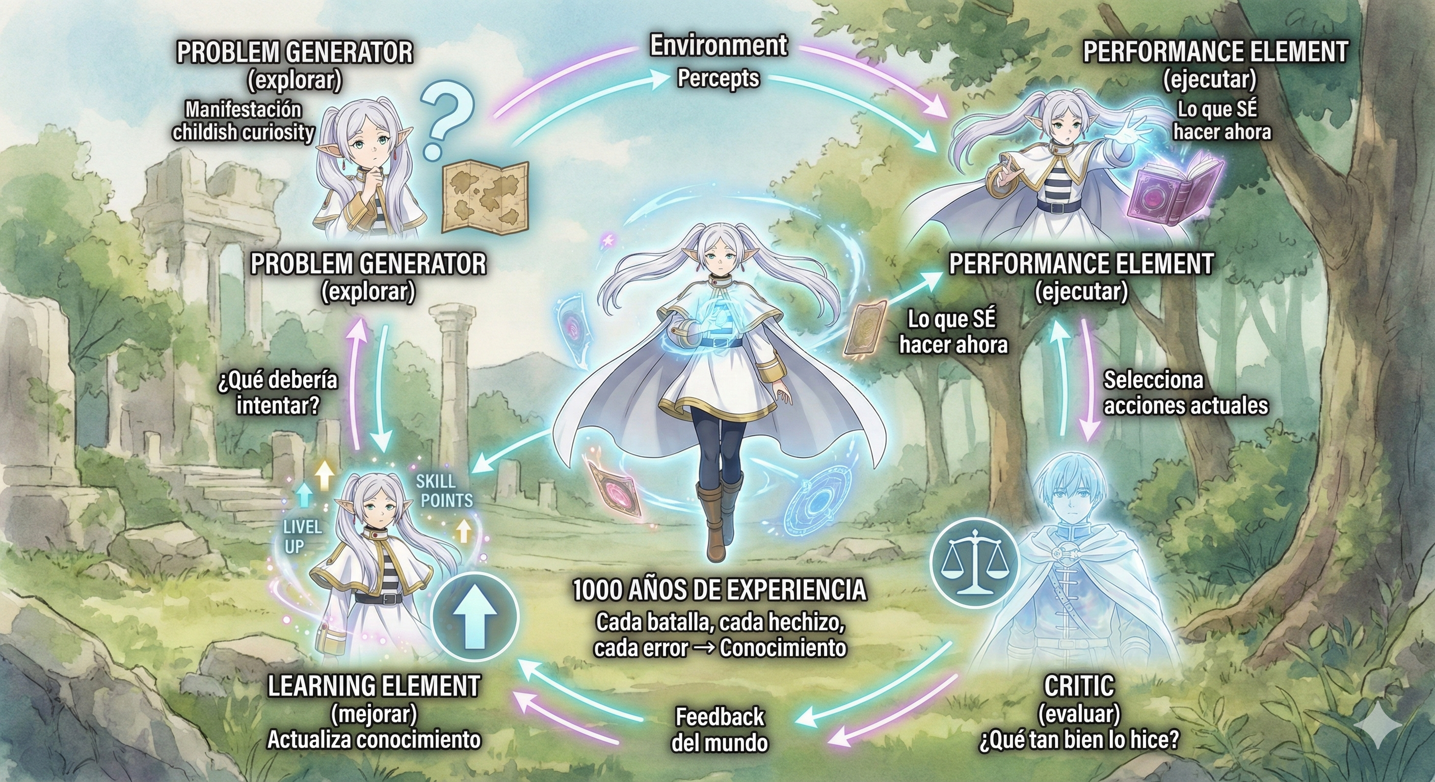 Agente de Aprendizaje - Los 4 Componentes